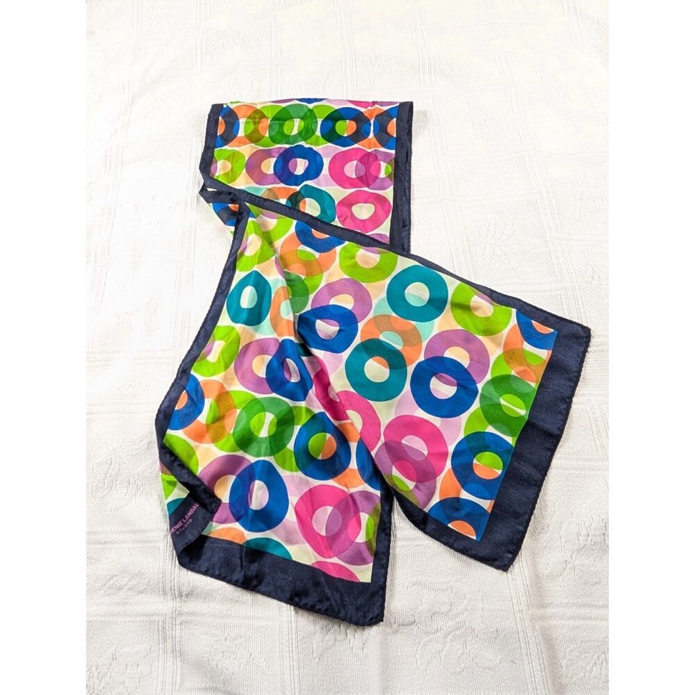 Adrienne Landau Scarf Optic Geometric Vibrant  11" x 53" rectangular no tag info